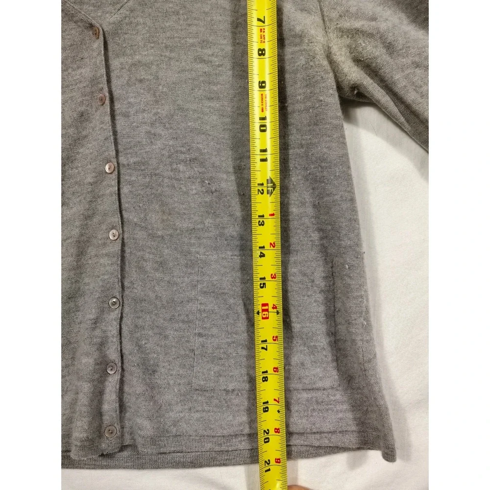 Eileen Fisher Cashmere Cardigan Petite S Gray Button Front Luxury Lagenlook‎